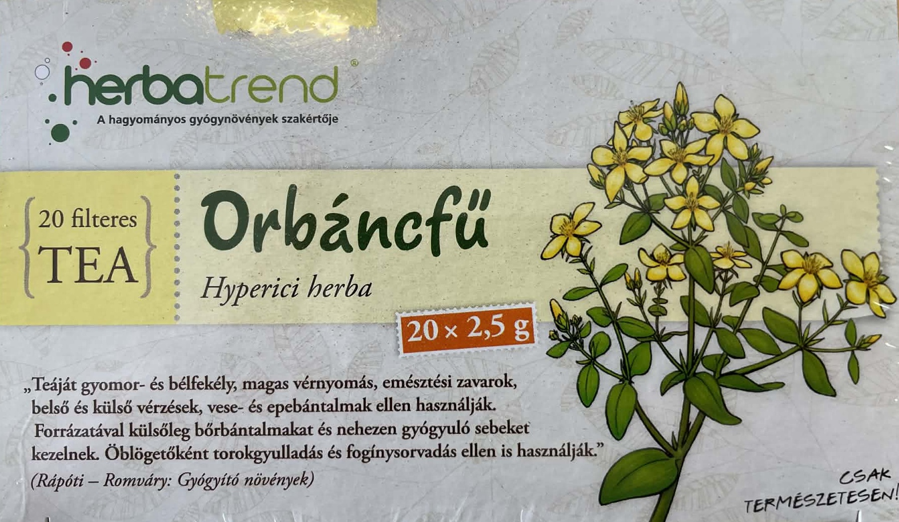 Orbáncfű filteres tea (20x2,5g)